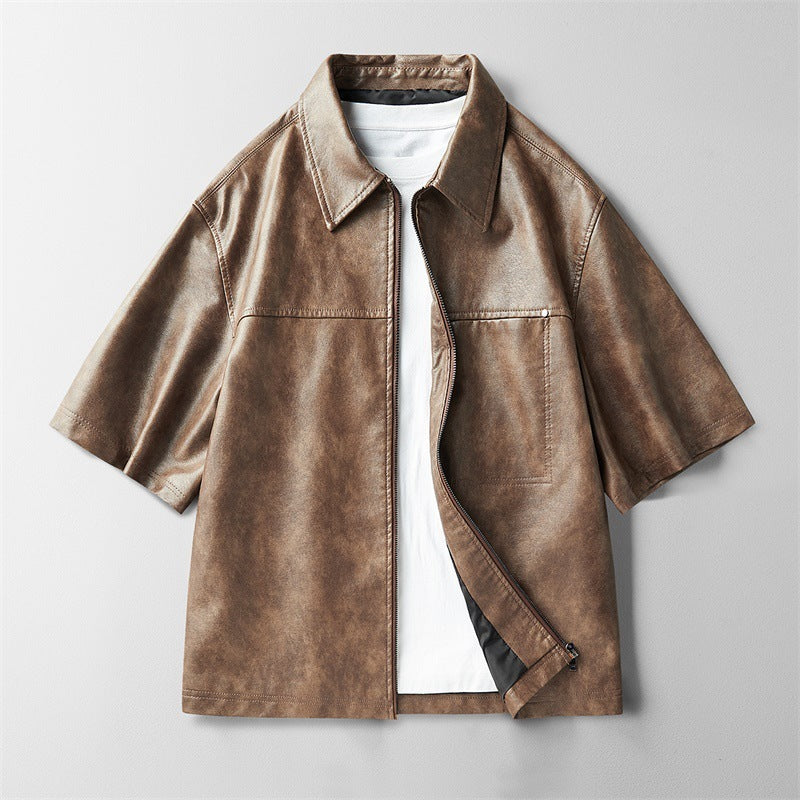 Damen Lederjacke – Imitat Leder, Prinzessärmel, Ultra Kurz
