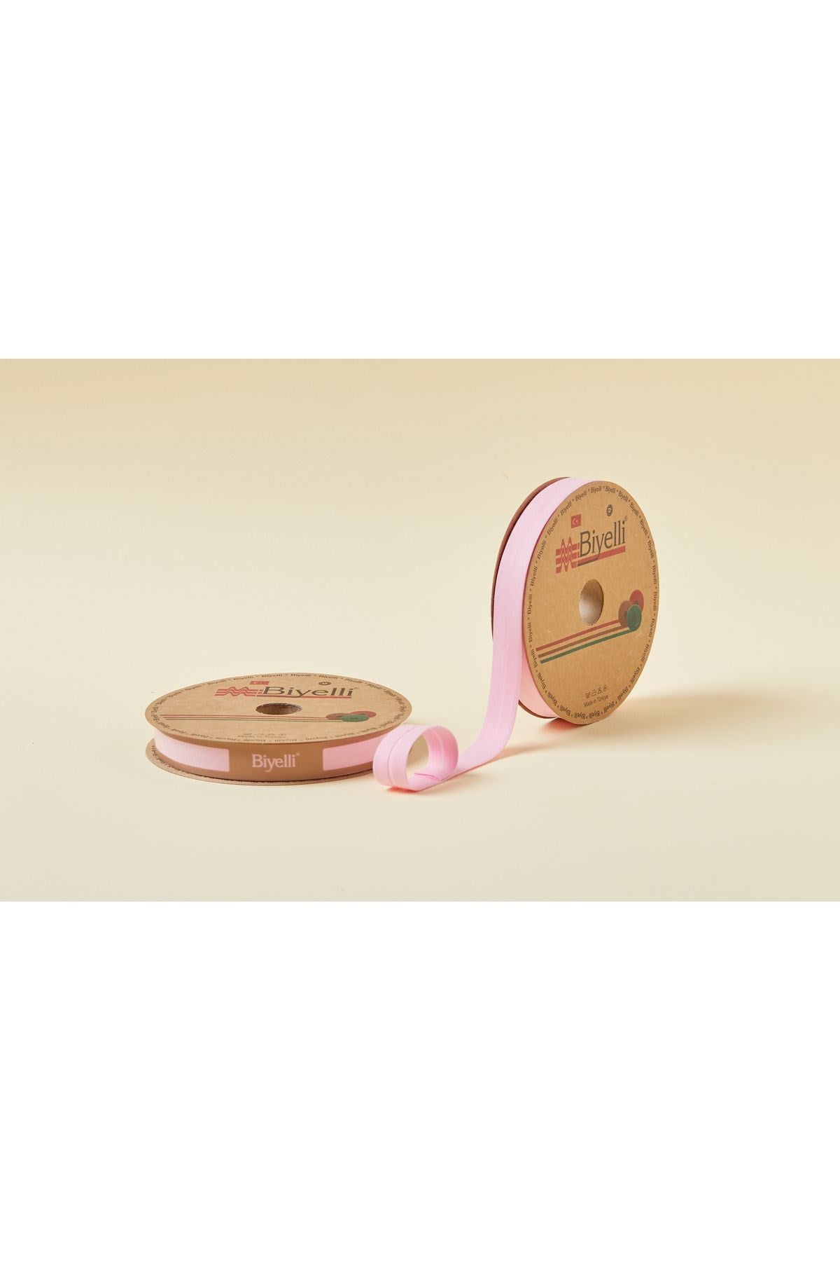 Biye Koton Katlý D08 Pembe 2 cm 25 Metre %65 Koton %35 Polyester