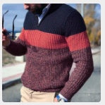 Herren Pullover mit V-Ausschnitt – Langarm Colorblock Sweater | Freizeit & Wintermode 2025