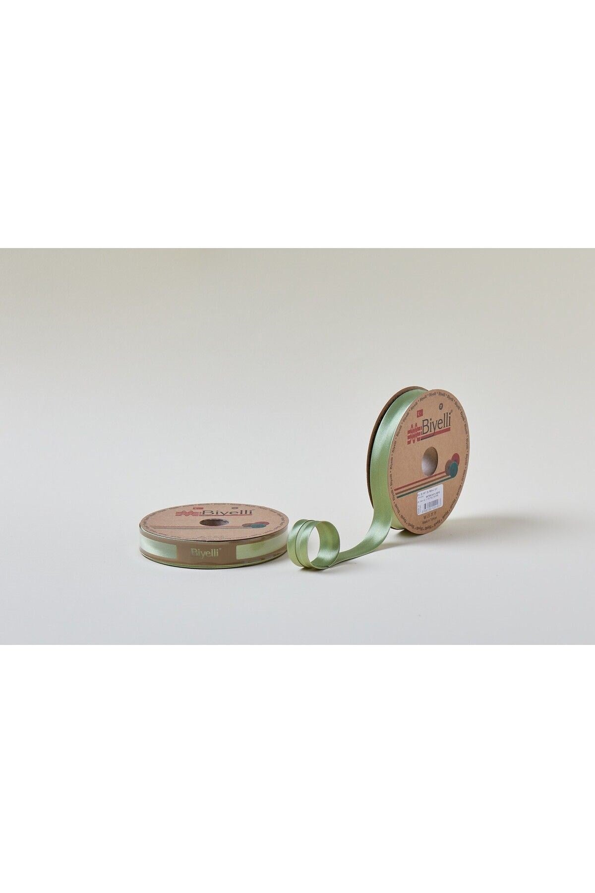 Biye Saten Katlý 017 Ceviz Yeþili 2 cm 25 Metre %100 Polyester