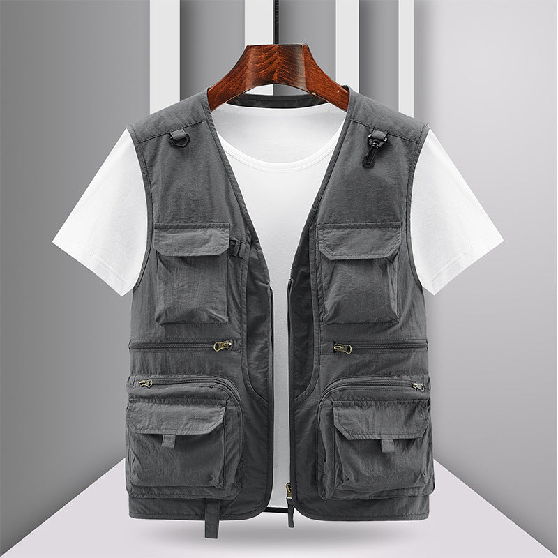 Outdoor Herren Weste – Groß, Multi-Taschen, Freizeit & Abenteuer
