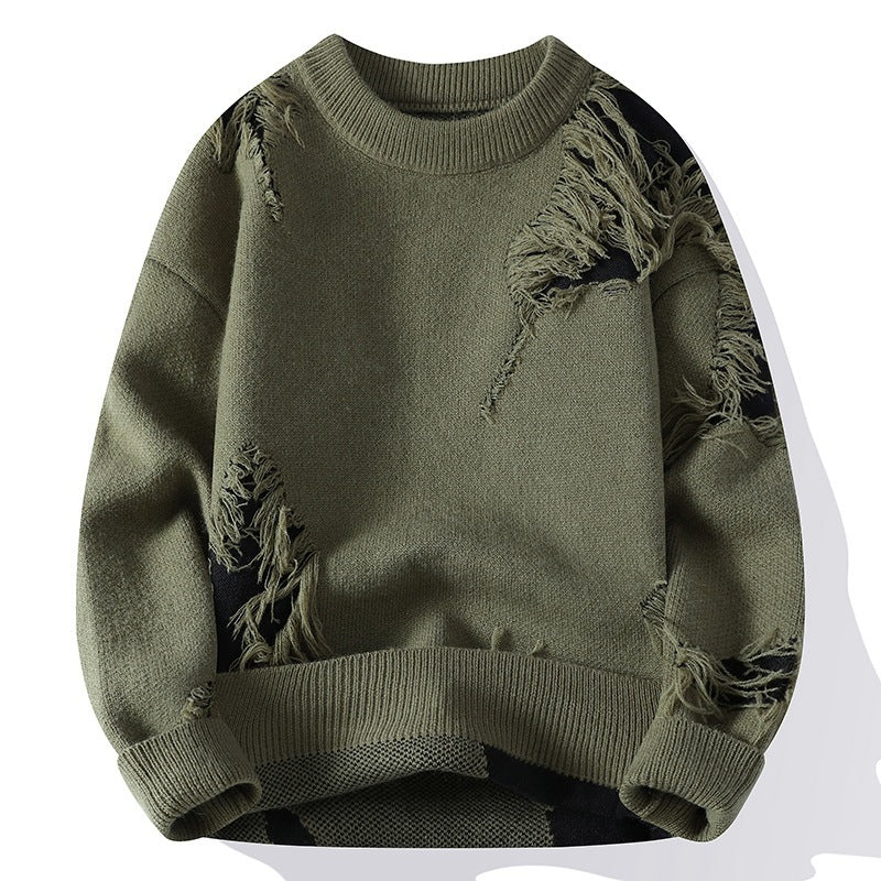 Fashion Lässiger Herren Pullover – Rundhals, Locker Sitzend