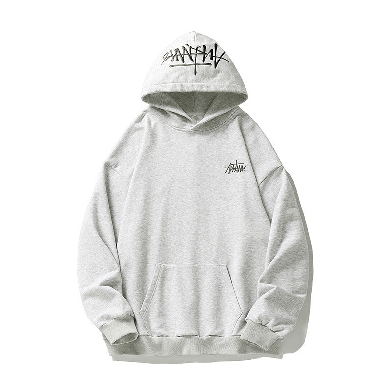 Herren Hoodie mit Handbemalten Buchstaben & Stickerei – Streetwear Kapuzenpullover 2025
