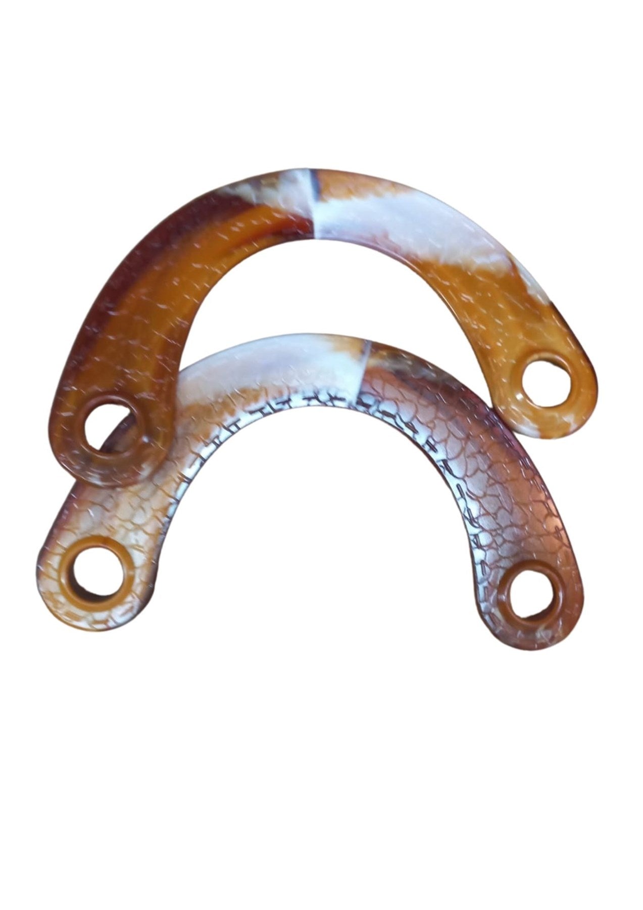 Çanta Sapý Ay Model Kahverengi-Beyaz 20 cm