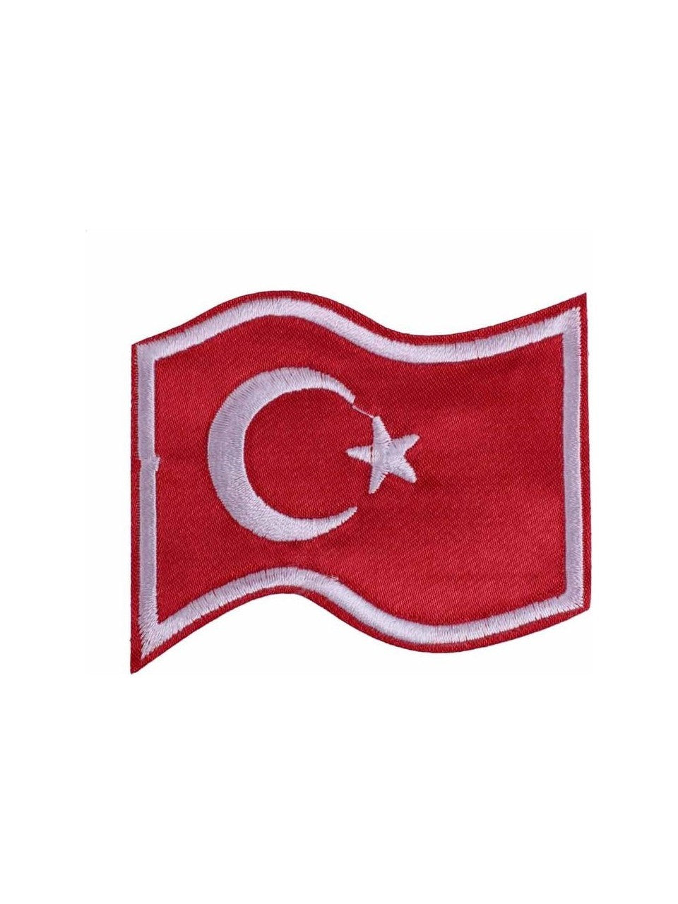 Aplike Ütü Ýle Yapýþan Türk Bayraðý Dalgalý Arma 5x4 cm