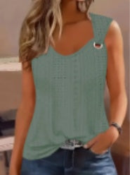 Damen Tank Top mit Ösen – Ärmelloses Casual Sommer Top | Leichte Damenmode 2025