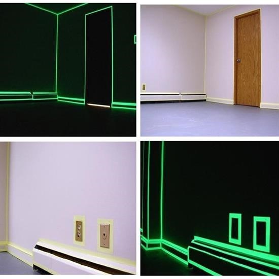 BUFFER® Karanlýkta Iþýk Veren Yansýyan 4 Metre Fosforlu Yeþil Þerit Bant