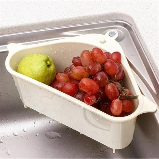 BUFFER® Vantuzlu Üçgen Sebze Meyve Lavabo Raf Evye Süzgeç Sünger Tutucu Düzenleyici Mutfak Organize