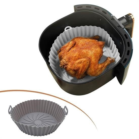 BUFFER® Renkli Isýya Dayanýklý Yýkanýlabilir Silikon Fýrýn Ve Airfryer Yuvarlak Piþirme Matý 20 Cm