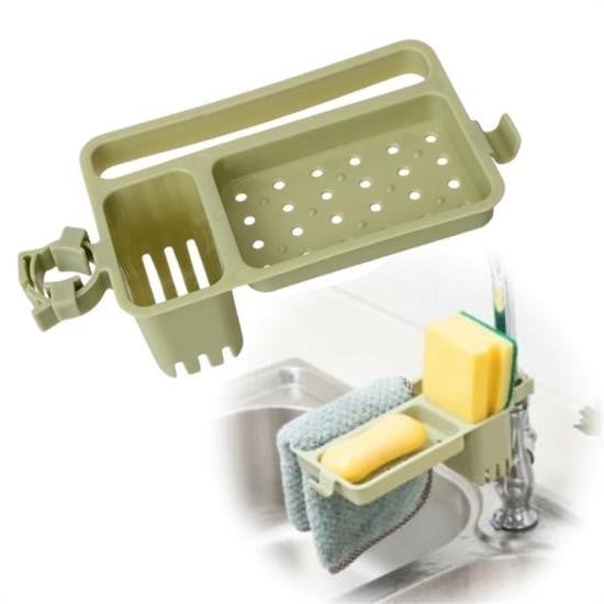 BUFFER® Musluða Takýlan Sünger Havlu Askýlý Sabun Hazneli mutfak Banyo Lavabo Düzenleyici Organizer