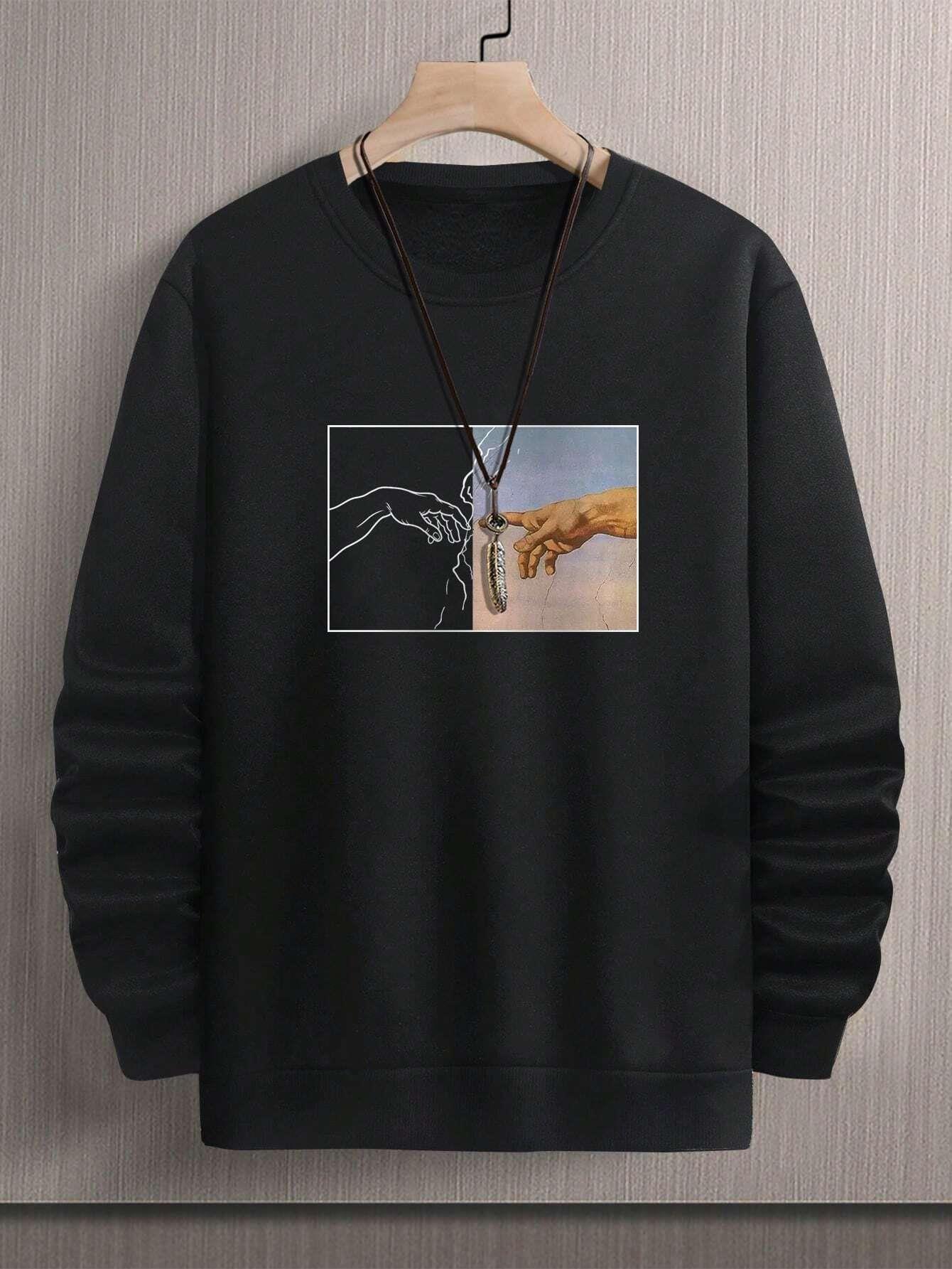 UnisexSweatshirt – Street Style, Handbedruckt, Lässig