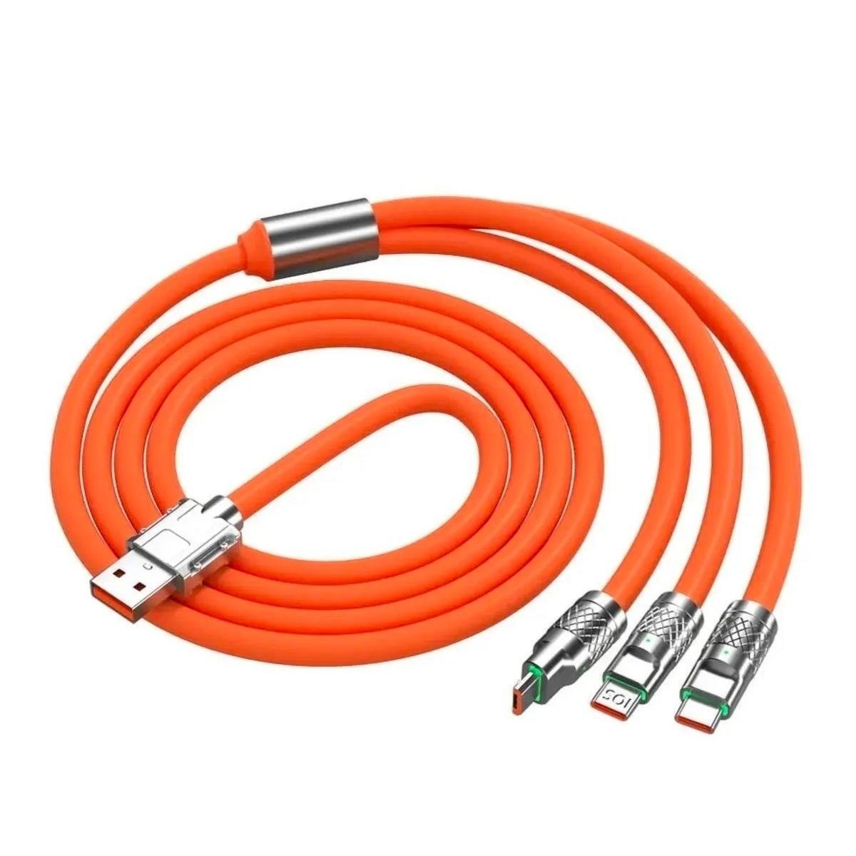 BUFFER® 3 in 1 Type-C + Micro Usb + Lightning Hýzlý Þarj Kablosu Silikon Kablo 1 Metre Opp Ambalaj