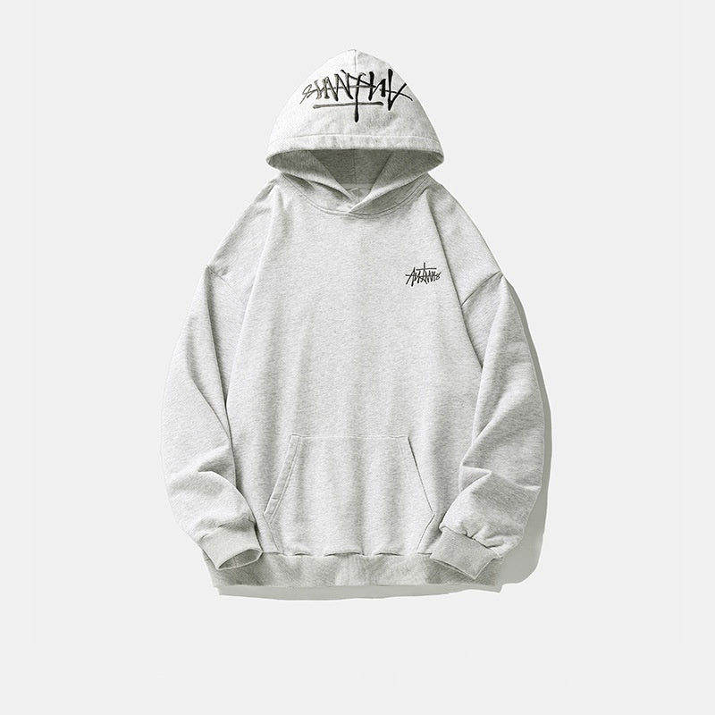 Herren Hoodie mit Handbemalten Buchstaben & Stickerei – Streetwear Kapuzenpullover 2025