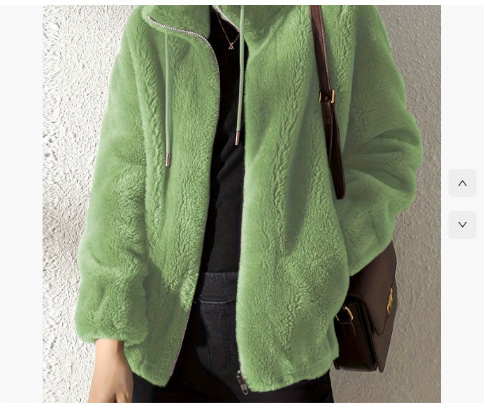 Damen Cardigan – Doppeltes Fleece, Wärmend mit Hohem Kragen | Pullover & Strickjacke 2025