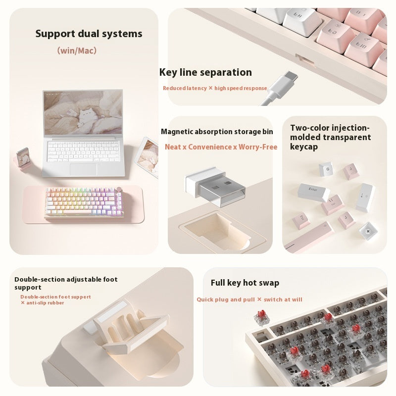 Gaming Tastatur mit RGB-Beleuchtung – Kreatives Farbdesign für Home Office & Gaming Setup 2025