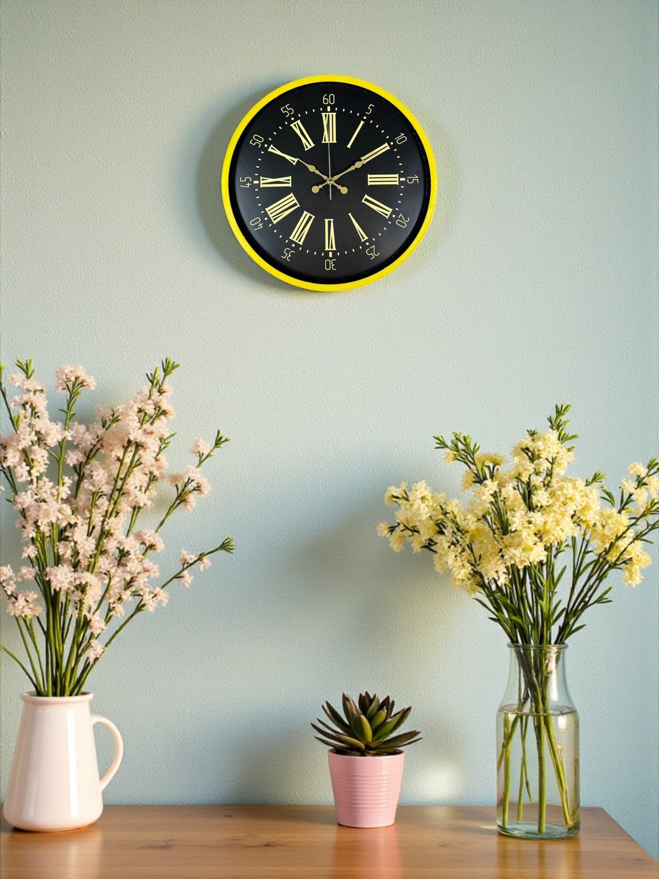 Zentime 36 Cm Sarý Dekoratif Duvar Saati