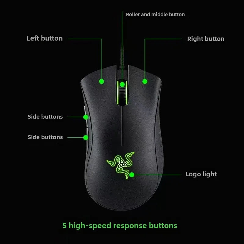Razer DeathAdder Viper Standard Edition – Kabelgebundene Gaming-Maus 6400 DPI | Präzision für E-Sport & Gaming