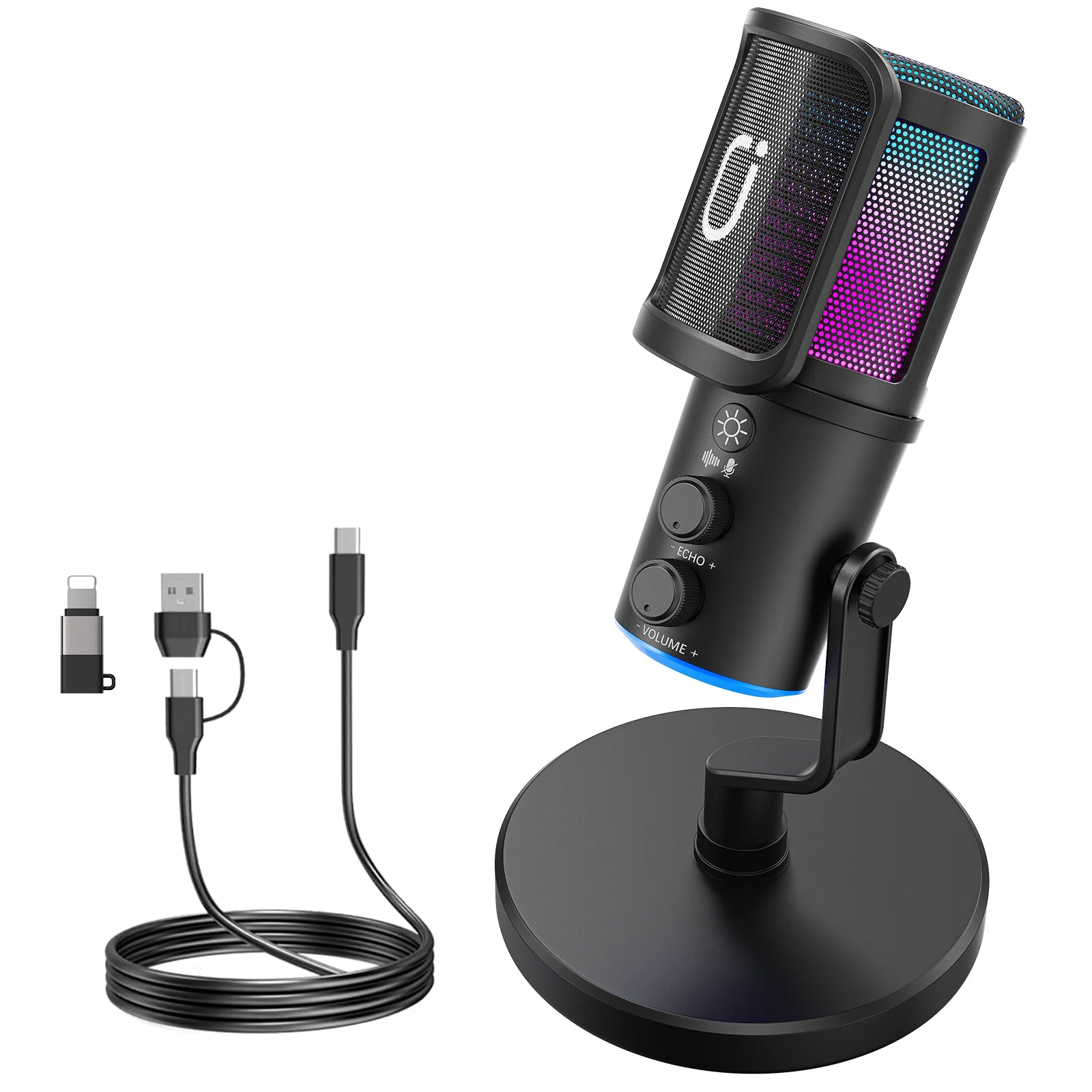 🏷️ FanFun USB Kondensator Mikrofon – Rosa Studio-Aufnahmemikrofon für PC, Mac, Laptop, Gaming, Streaming & Podcast