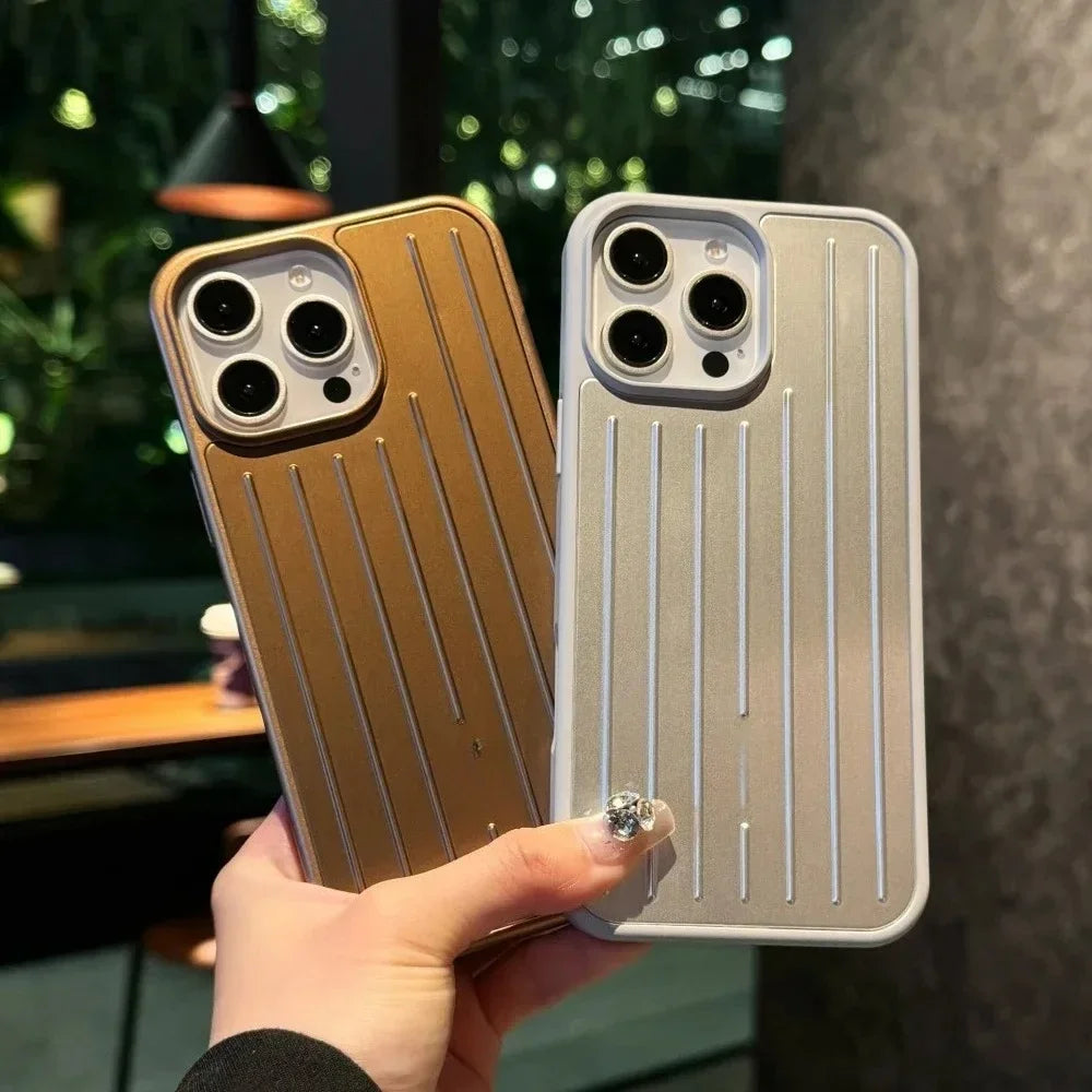 3D Wellstreifen Business Handyhülle – Stoßfeste Luxus Schutzhülle für iPhone 16/15/14/13 Pro Max