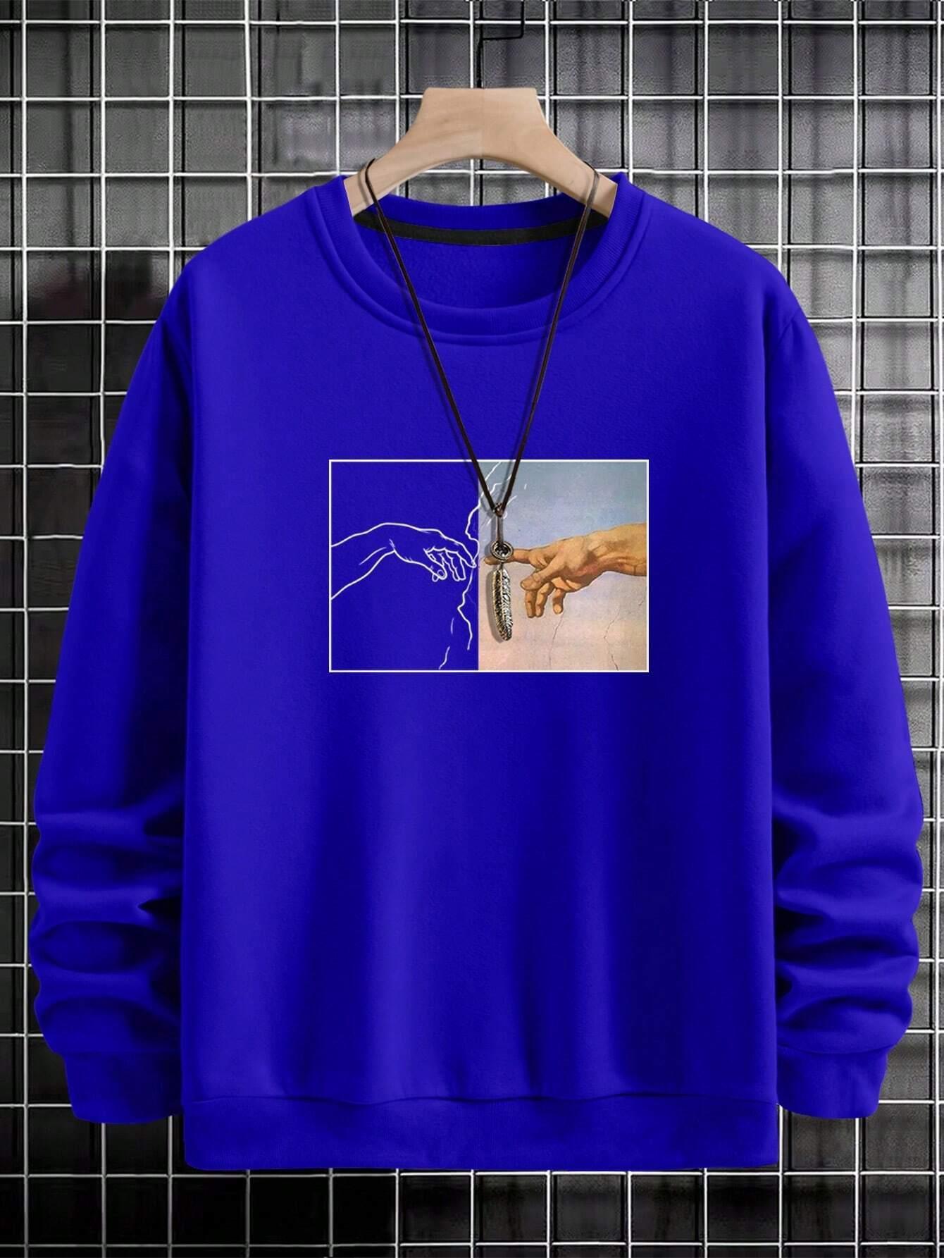 UnisexSweatshirt – Street Style, Handbedruckt, Lässig