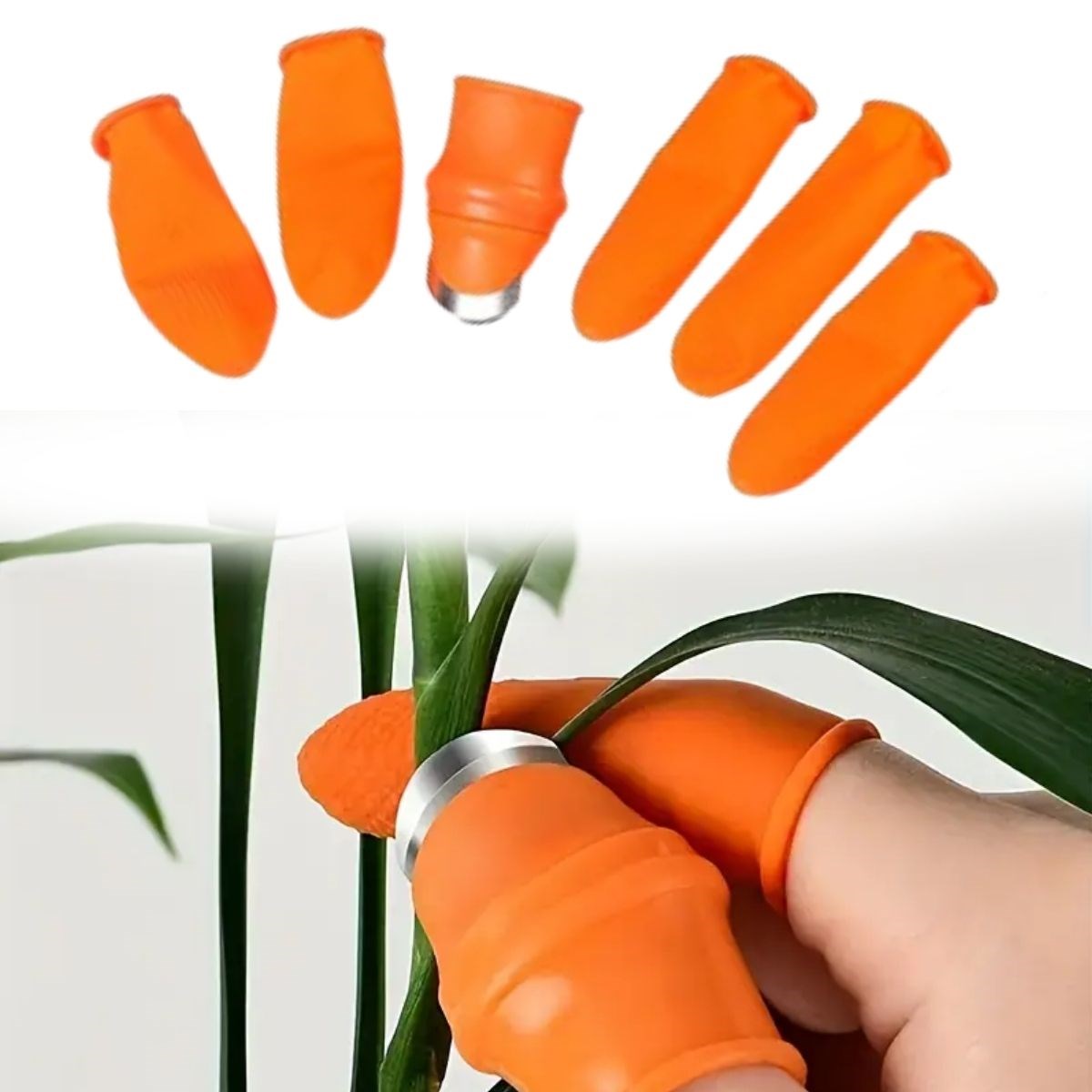 BUFFER® 5 Parça Pratik Parmak Koruyucu 1 Parça Baþ Parmak Býçaklý Eldiven Sebze Meyve Soyucu Kesme Ayýklayýcý Silikon Set