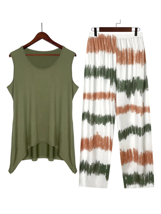 Elegantes Damen Zweiteiler Set – Blumenmuster Outfit mit Rundhals | Zweiteiliges Sommer Set 2025