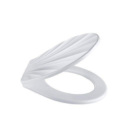 BUFFER® Desenli Þýk Ergonomik Rahat Beyaz Renk Klozet Kapaðý