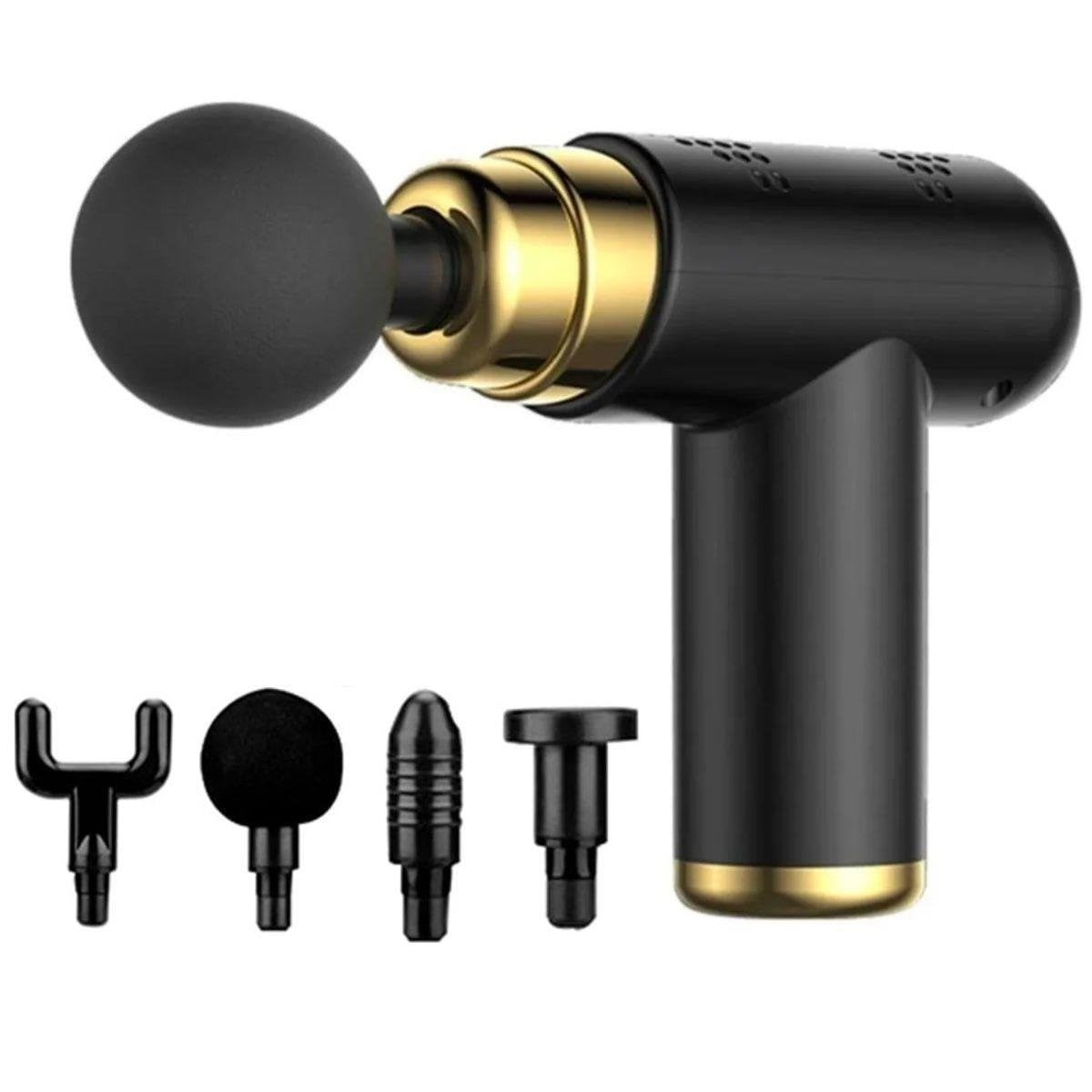 BUFFER® 4 Baþlýklý USB Þarj Olabilen Masaj Tabancasý