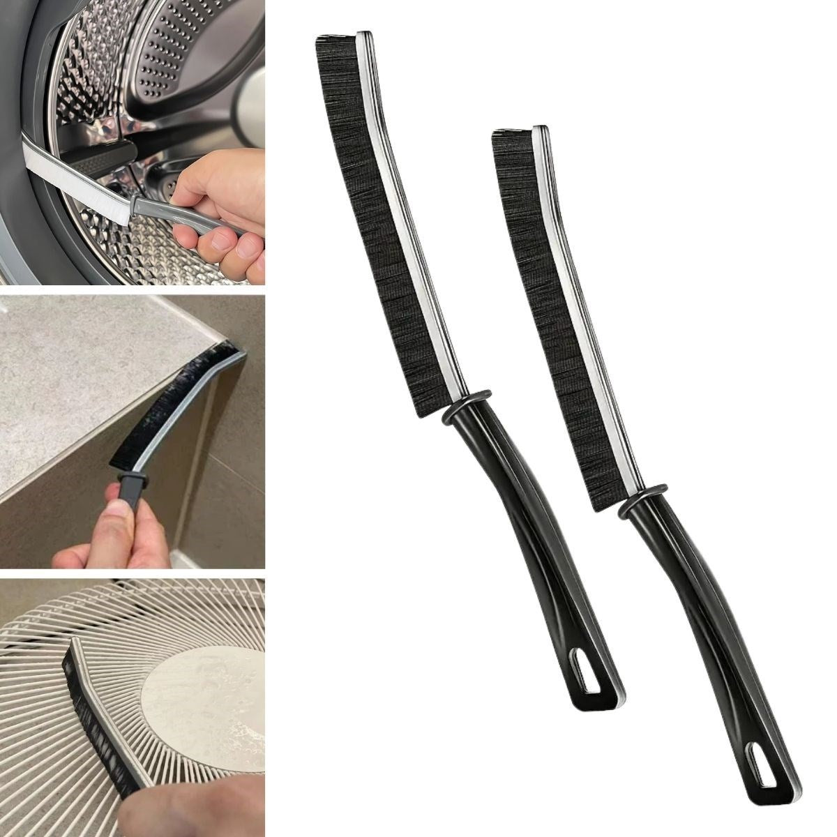 BUFFER® 2li Çok Amaçlý Multi Ince Temizlik Fýrçasý Derz Arasý Banyo Mutfak Lavabo Detay Temizleme Fýrçasý