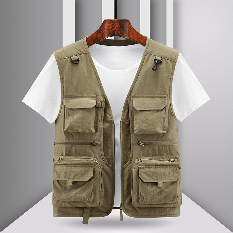 Outdoor Herren Weste – Groß, Multi-Taschen, Freizeit & Abenteuer