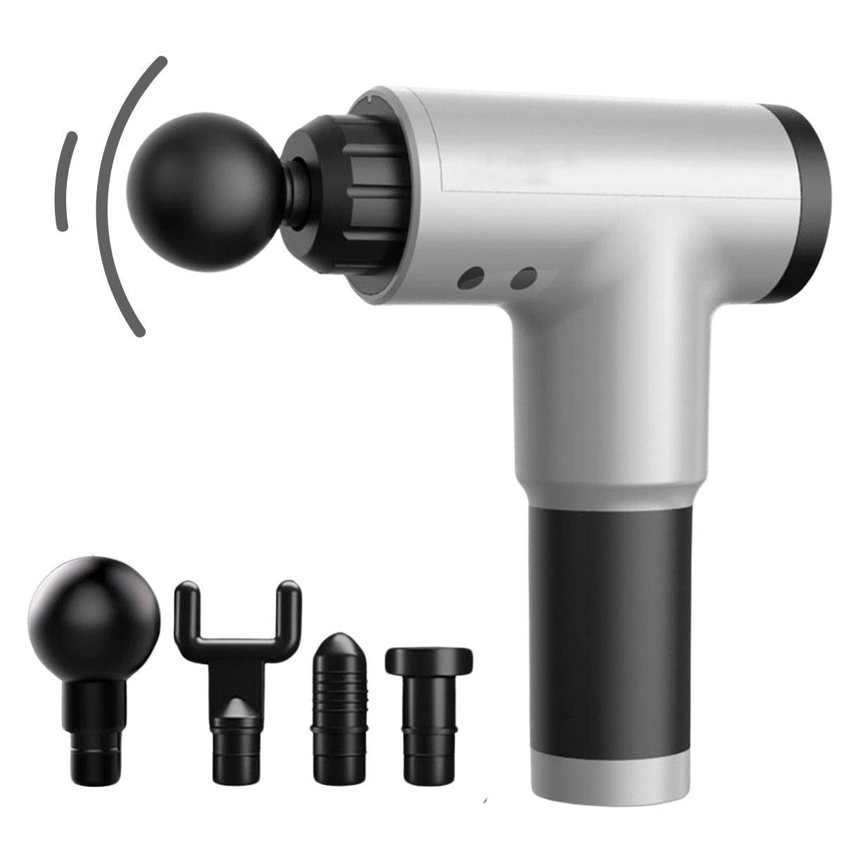 BUFFER® 6 Farklý Seviyeli Titreþimli 4 Farklý Baþlýklý Büyük Boy Masaj Tabancasý