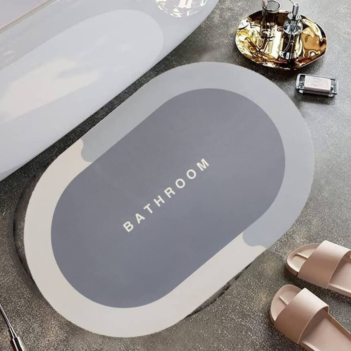 BUFFER® Sihirli Süper Su Emici Kaymaz Tabanlý Oval Paspas 40*60 cm