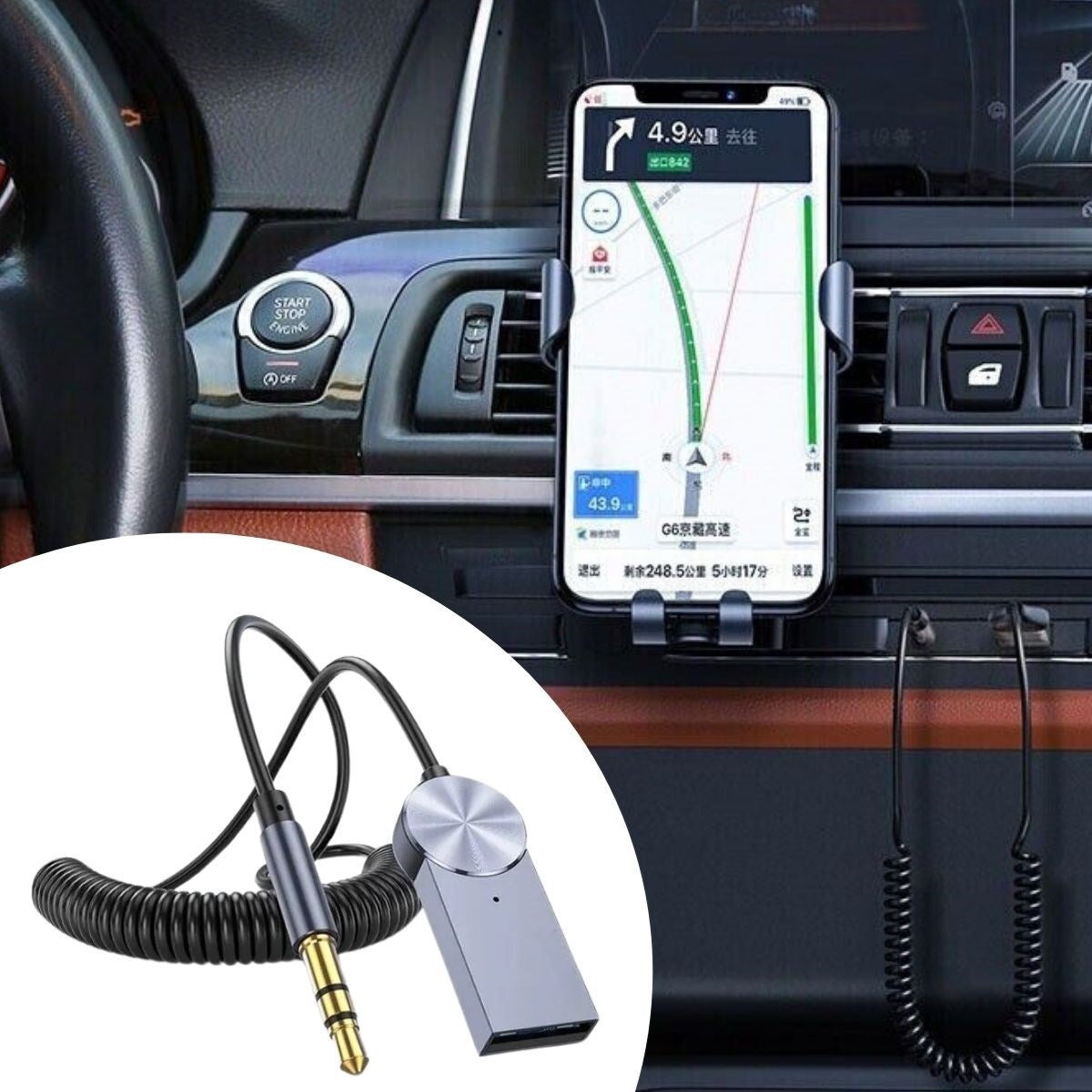 BUFFER® Araba için Bluetooth Aux Alýcýsý Wireless Araç Kiti