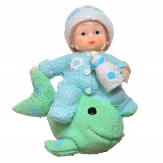 BUFFER® Decotown Hediyelik Sevimli Mavi Bebek Biblo Polyester Süs Eþyasý