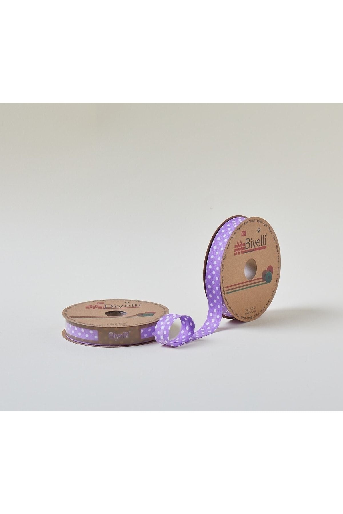 Biye Büyük Puanlý Katlý A18 Mor 2 cm 25 Metre %65 Koton %35 Polyester