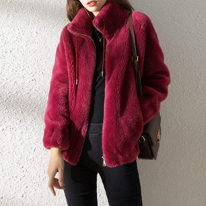 Damen Cardigan – Doppeltes Fleece, Wärmend mit Hohem Kragen | Pullover & Strickjacke 2025