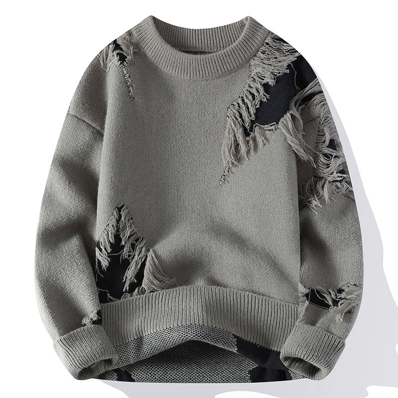 Fashion Lässiger Herren Pullover – Rundhals, Locker Sitzend