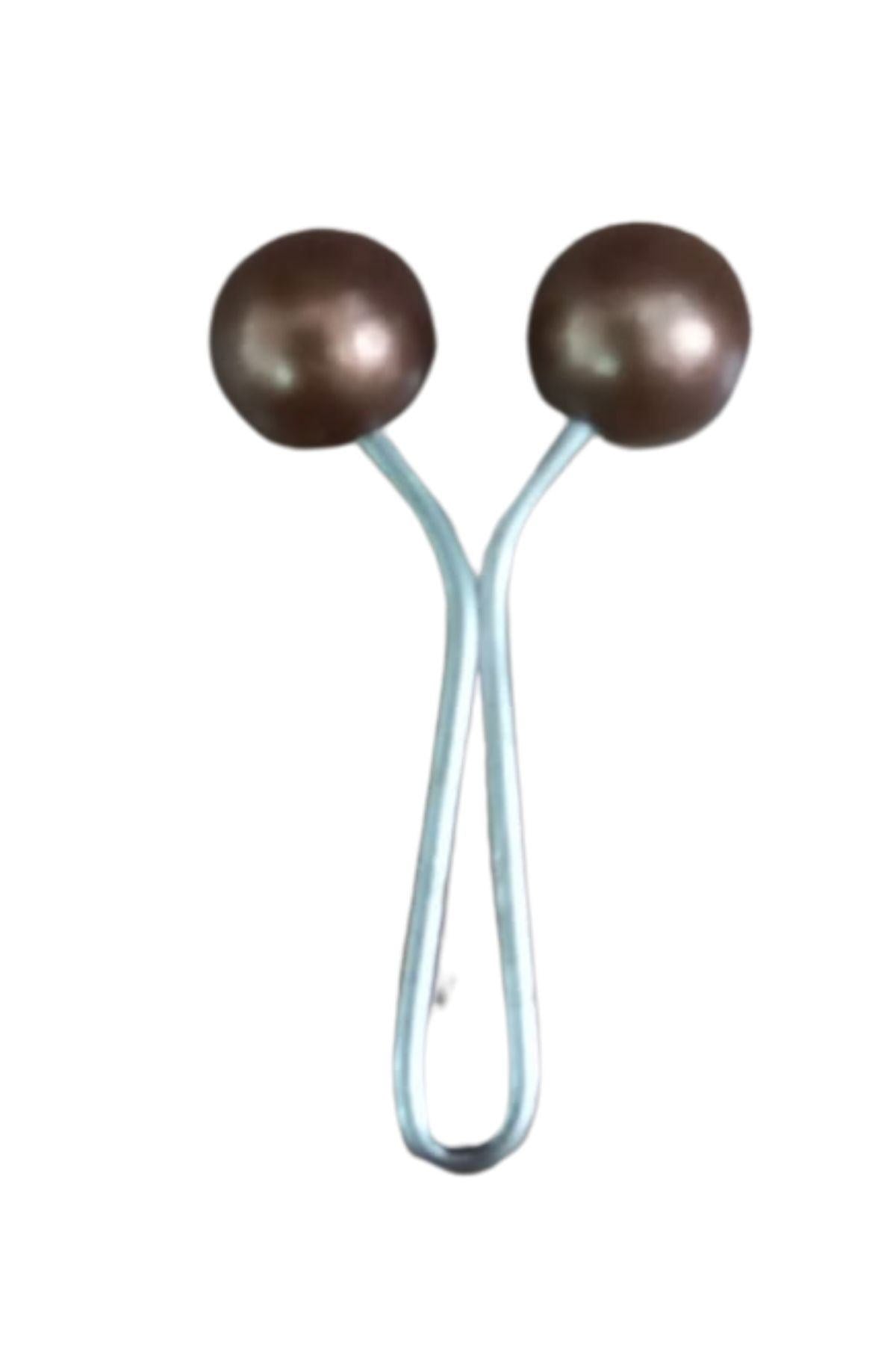 Eþarp Klipsi Top Model Düz Kahverengi 1 Adet