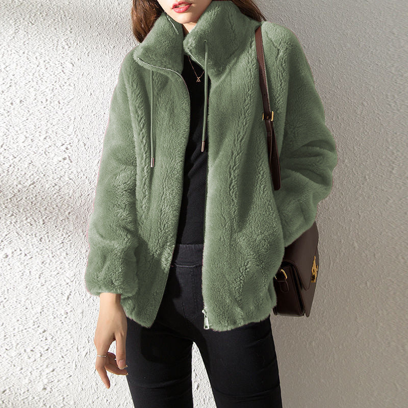 Damen Cardigan – Doppeltes Fleece, Wärmend mit Hohem Kragen | Pullover & Strickjacke 2025