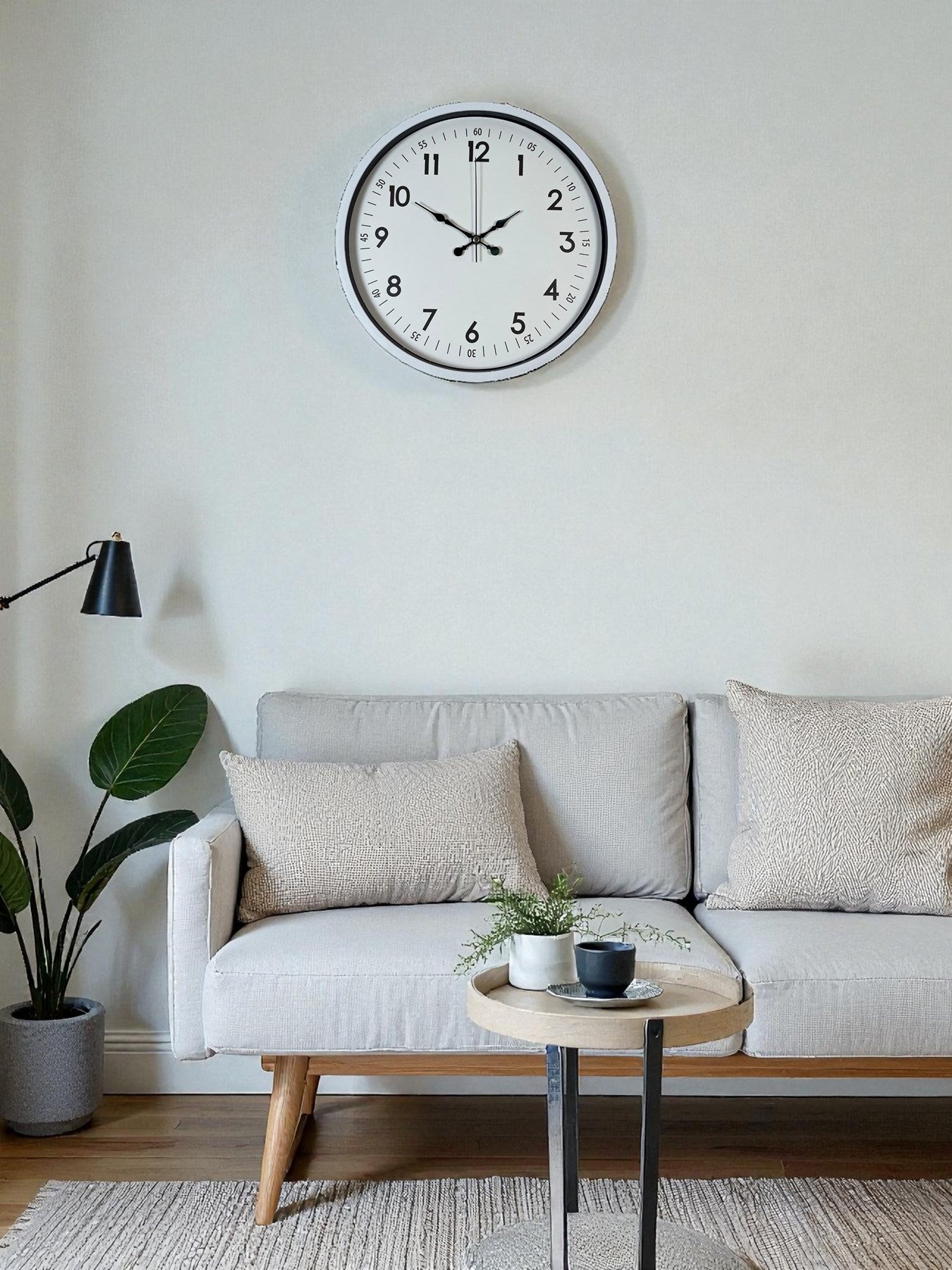 Zentime 36 Cm Beyaz Dekoratif Duvar Saati