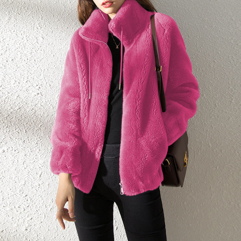 Damen Cardigan – Doppeltes Fleece, Wärmend mit Hohem Kragen | Pullover & Strickjacke 2025
