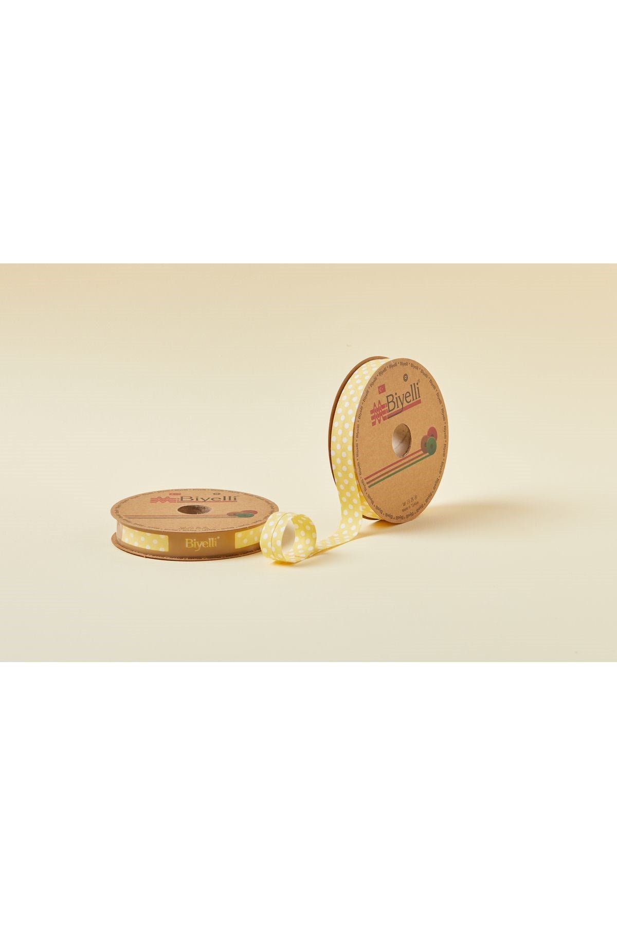 Biye Büyük Puanlý Katlý A14 Sarý 2 cm 25 Metre %65 Koton %35 Polyester