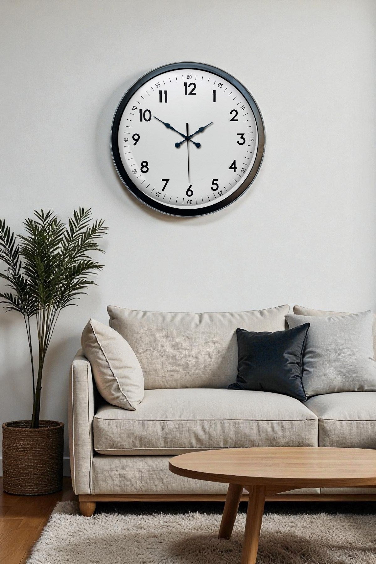 Zentime 40 Cm Siyah Þýk Duvar Saati