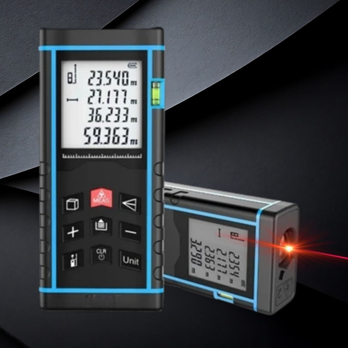 BUFFER® Profesyonel 40 Metre Dijital Lazer Metre Ölçüm Cihazý-LCD Ekranlý,Su Terazili,Pisagor Ölçüm Fonksiyonlu,20 Kayýt Hafýzalý,Hassas Lazer Ölçer