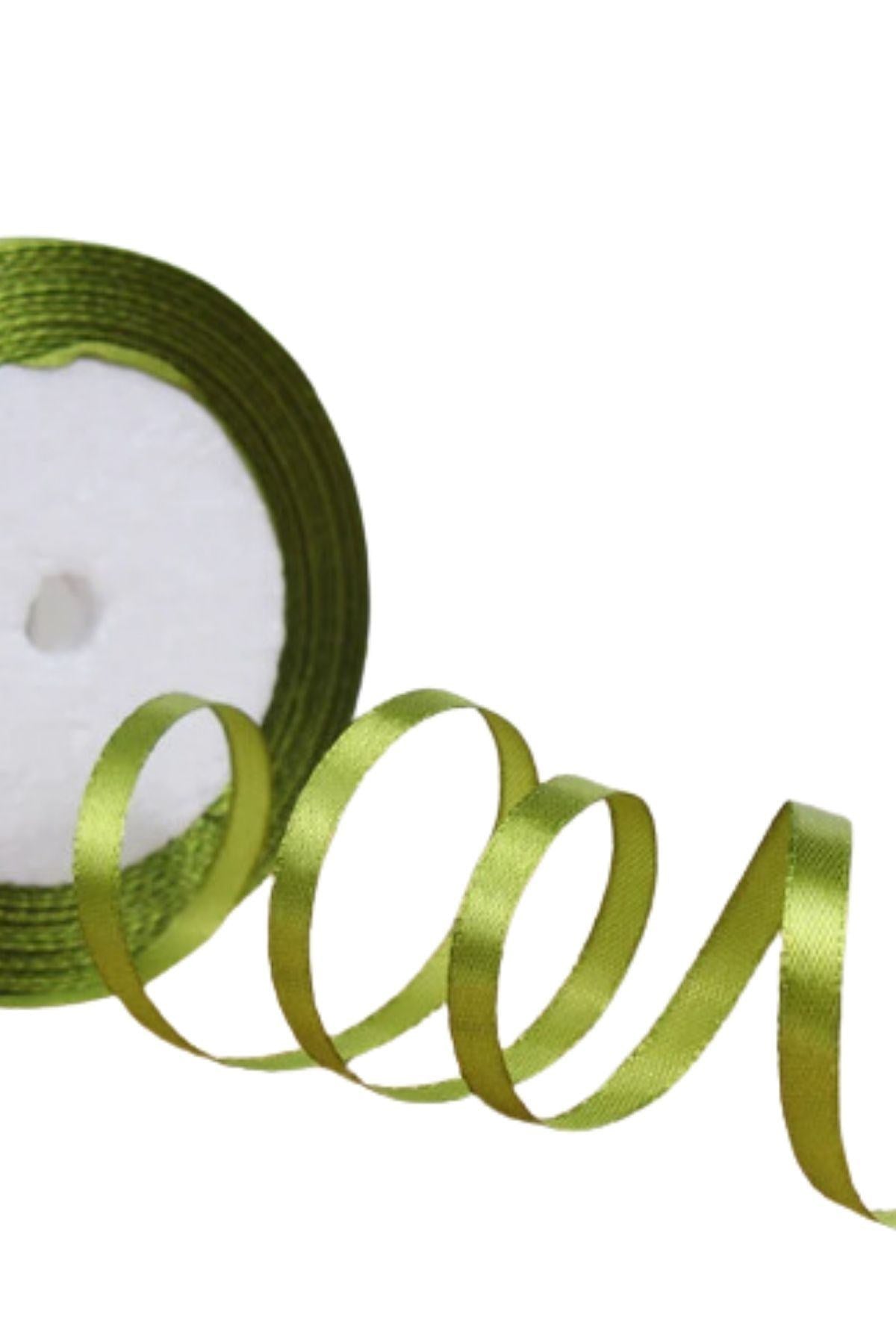 Saten Kurdele 1 cm 10 Metre Yað Yeþili