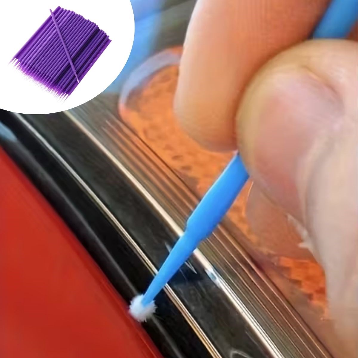 BUFFER® 100’lü Mini Tek Kullanýmlýk Araba Rötüþ Fýrçasý –Ýnce Uçlu Yumuþak Kýllý Boya Uygulayýcý, Otomotiv Detaylandýrma