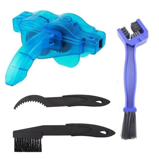 BUFFER® Bisiklet Zincir Diþlisi Koruyucu Pas Sökücü Temizleme Fýrçasý Aparatý Bakým Seti 4 Parça