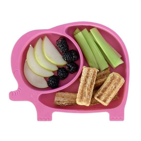 BUFFER® Bebek ve Çocuk için Sevimli Fil Model Desenli Yemek Bebek Mama Kabý Bölmeli Tabak