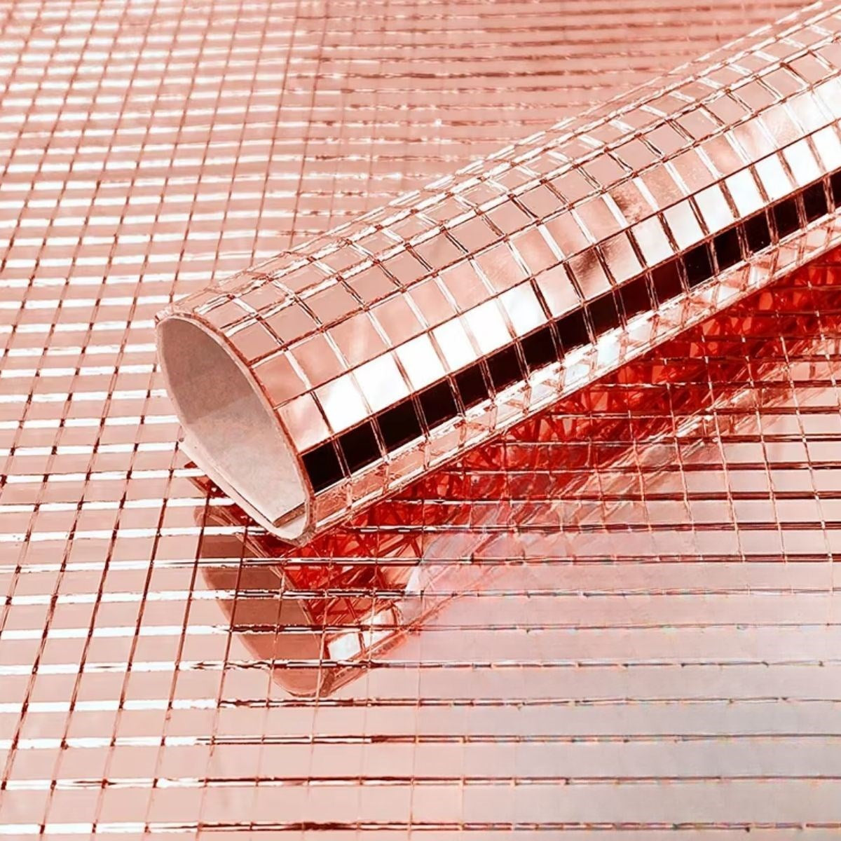 BUFFER® Kare Bronz Cam Mozaik Fayans Çýkartmalarý El Ýþi Kare Cam Fayans Kendinden Yapýþkanlý Aynalý Dekor Panel 30x30 Cm