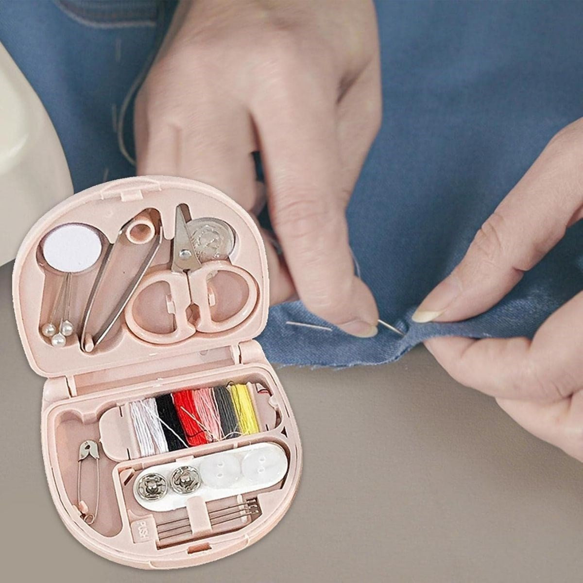 BUFFER® Çok Fonksiyonlu Mini Çanta Boy Seyahat Tipi Dikiþ Seti